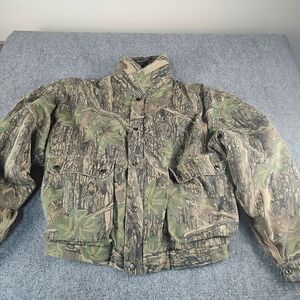 Winchester Trebark Camo Bomber Jacket Mens 2X Vintage Hunting Quilted 80-37-18